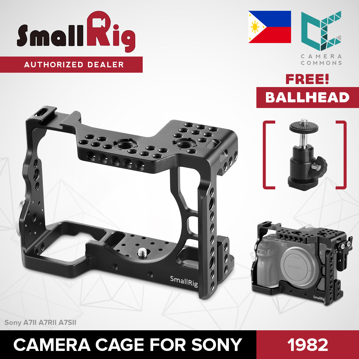 SmallRig Camera Cage for Sony A7II A7RII A7SII 1982
