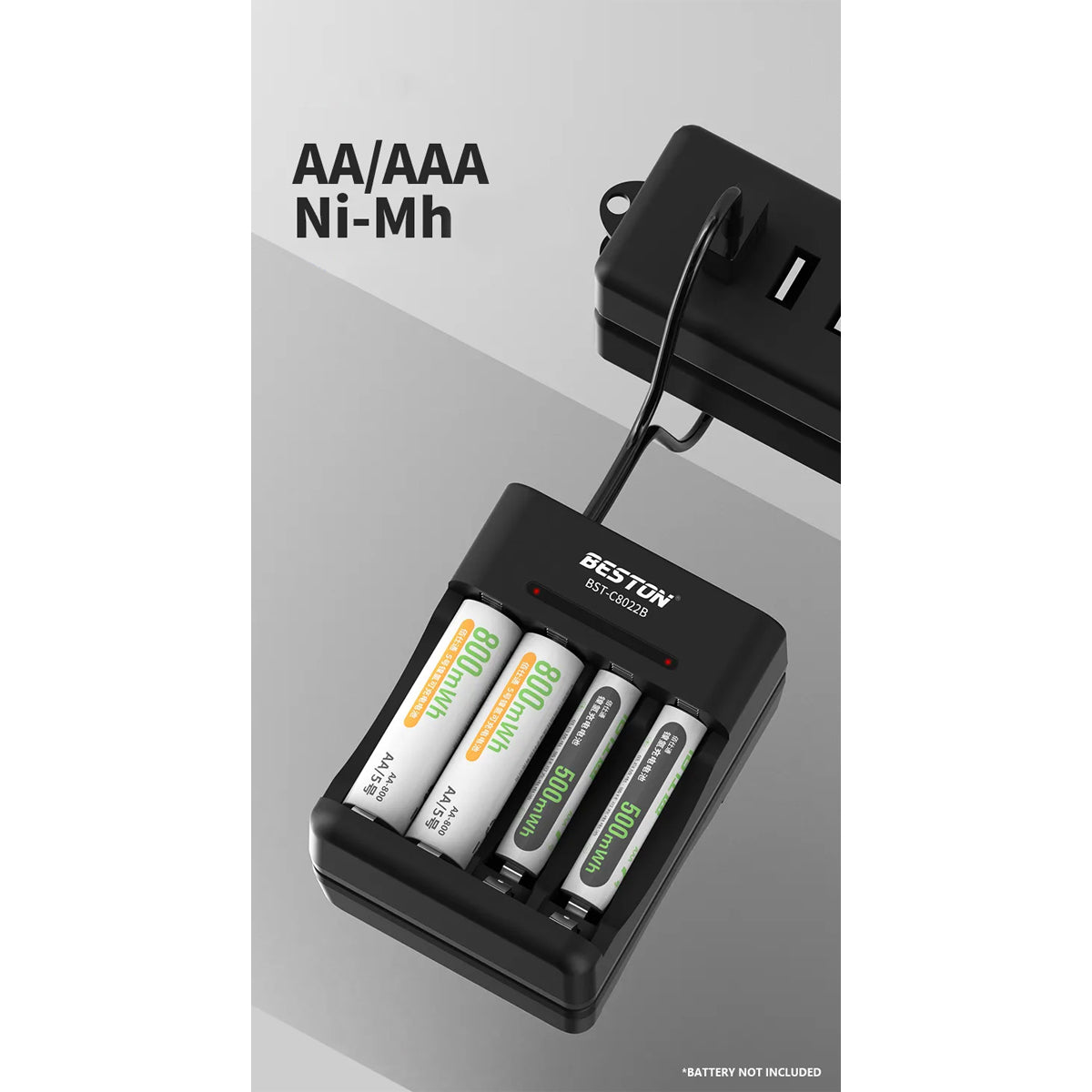 Beston C8022B 4 Bay Battery Charger for 1.2V AA AAA NI-MH USB Input