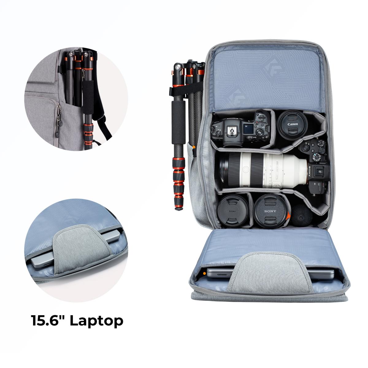 CLEARANCE K&F Concept Camera Backpack KF13.104V1 Odyssey 22L Large Capacity 15.6" Laptop for Cameras