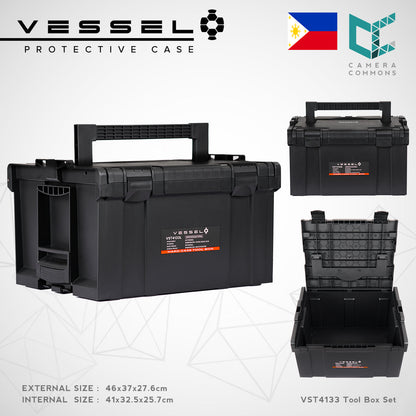 VESSEL VST4133S Small Hard Case Tool Box For Hardware Tools and Equipment VST4133 Stackable