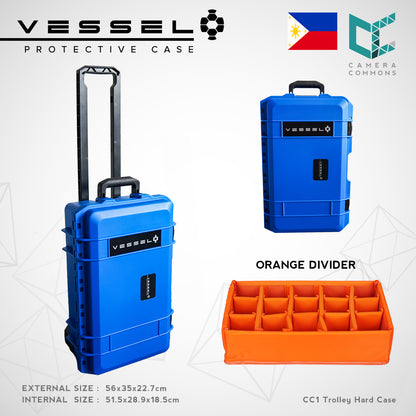 VESSEL CC1 Trolley Hard Case Green Camera Photography Equipment Case (Blue)