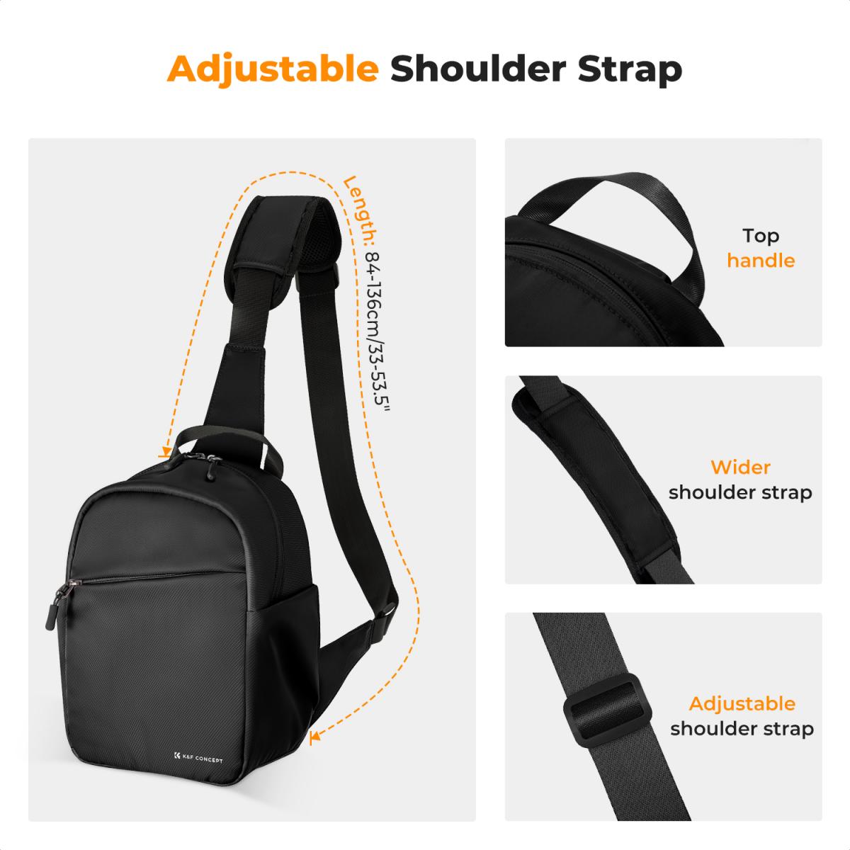 K&F Concept Urban Wander 5L 10L Sling Crossbody Bag for Mirrorless Camera Accessories Travel KF13.163 KF13.171 KF13.179