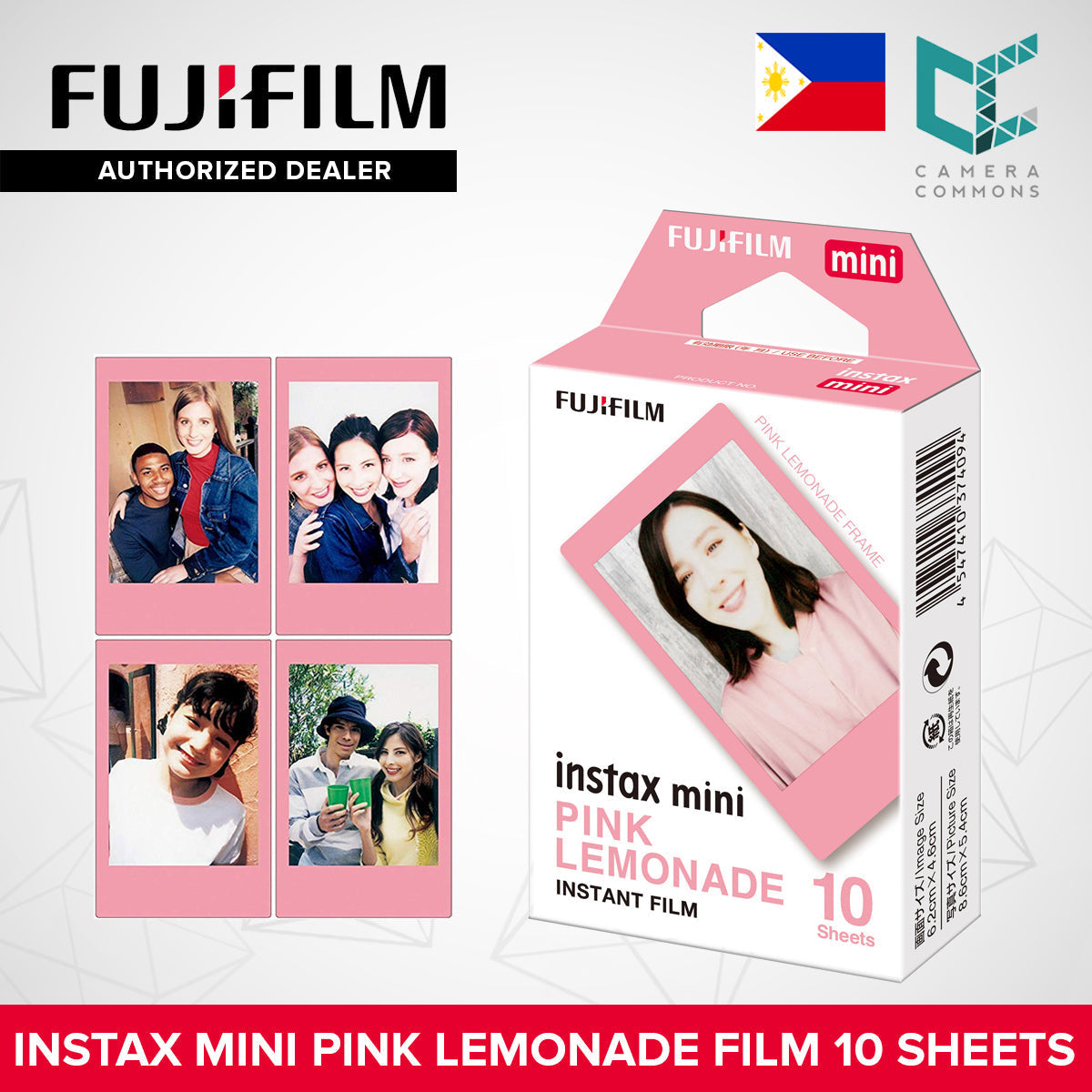 FUJIFILM Instax Mini Instant Film Multi-Color Pastel Gradient Macaron Black Contact Sheet Lavender Blue Pink Photo Slide 10 Sheets
