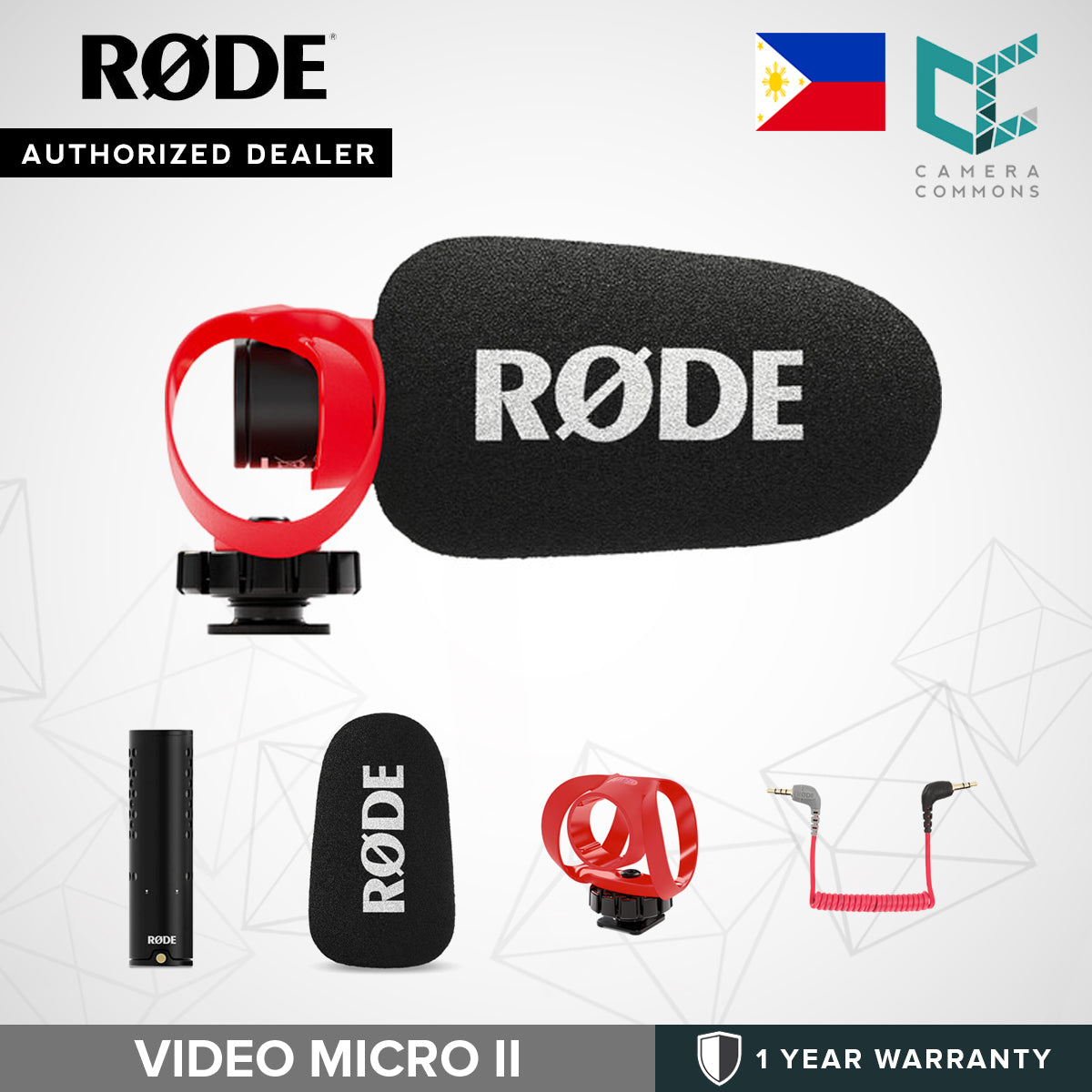 Rode VideoMicro Version 1, 2 Compact On-Camera Ultra Compact Microphone with Rycote Lyre Shock Mount
