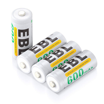 EBL 4Pack 1.2V N Size 600mAh Rechargeable battery - Ni-MH NimH Camera Commons PH
