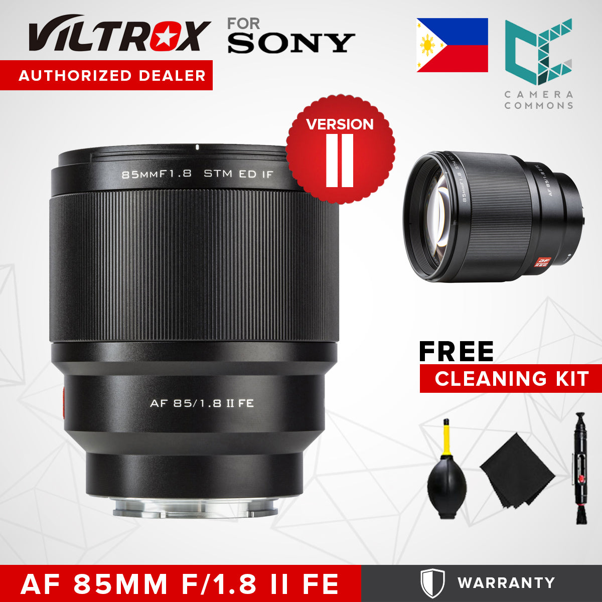 Viltrox AF 85mm f/1.8 II Version 2 Lens for Sony FE E-Mount Autofocus Prime Lens V1 V2