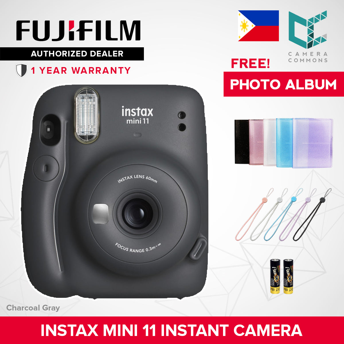 FUJIFILM Instax Mini 11 Mini 12 Instant Camera with AA Batteries OFFICIAL Fujifilm PH 1 Year Local Warranty