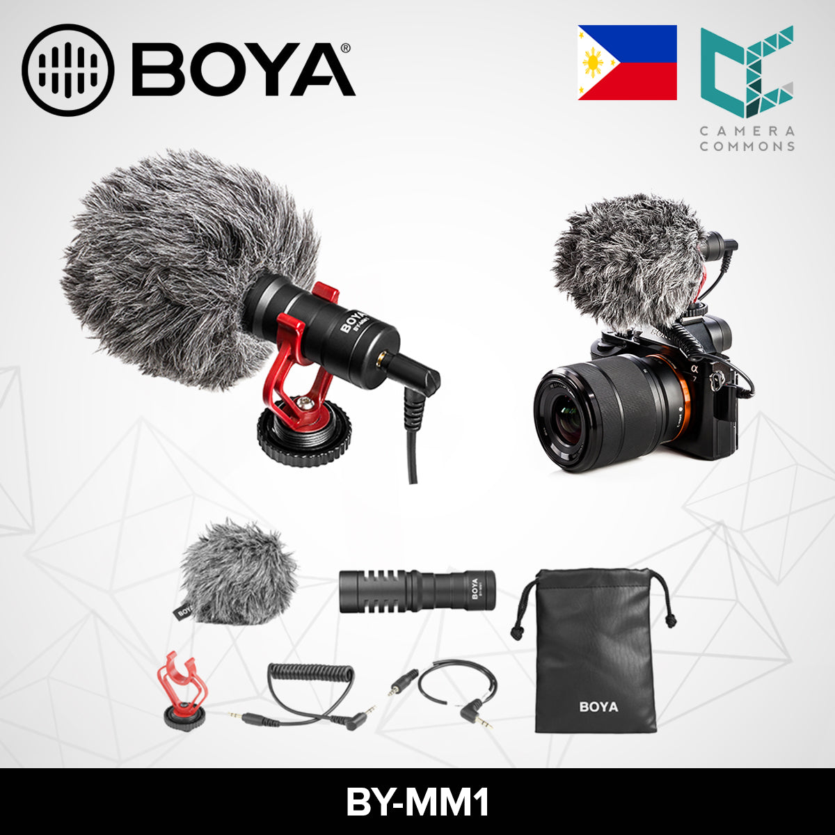 BOYA BY-MM1 Cardioid Microphone Wired Audio Equipment Compact On-Camera Recording Mic