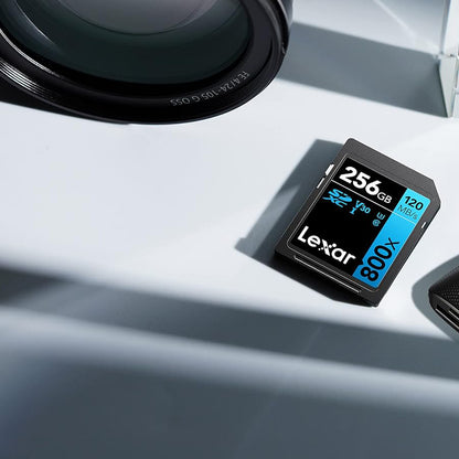 Lexar High-Performance 800x UHS-I SDXC SD Memory Card Blue Series (32GB, 64GB, 128GB, 256GB)