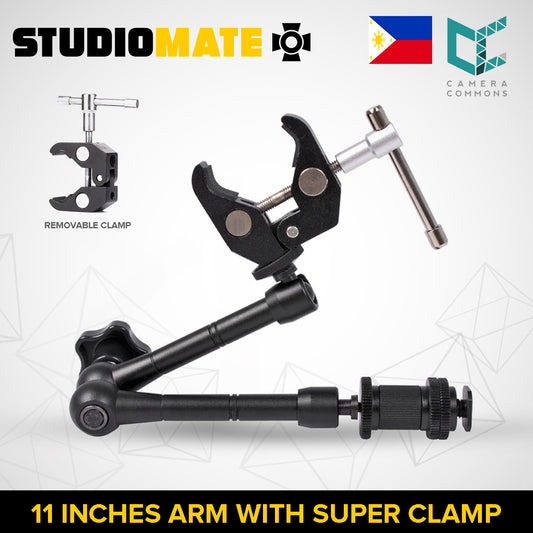 STUDIOMATE SM13 11 inch STUDIOARM with CRAB CLAMP Heavy Duty Aluminum Alloy | Photo STudio Accessories