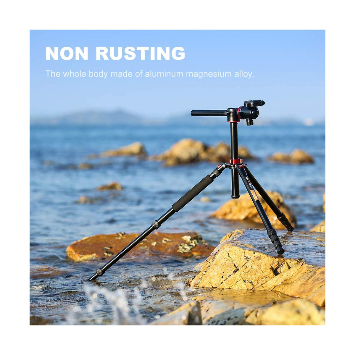 K&F Concept TM2534T DSLR Camera Tripod 66 Inch Portable Magnesium Aluminium Monopod 4 Section with 360 Degree Ball Head