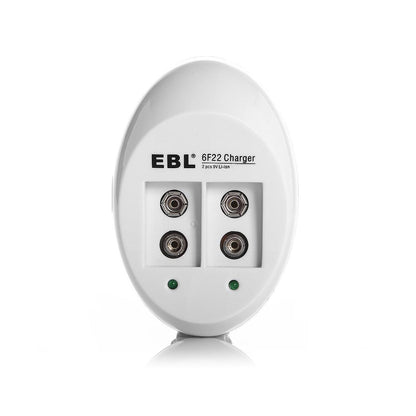 EBL 2 Bay Lithium Battery Charger for 9V Li-On Rechargeable Batteries LiOn