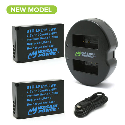Wasabi Power LP-E12 Dual Kit Battery Charger for Canon Cameras LPE12