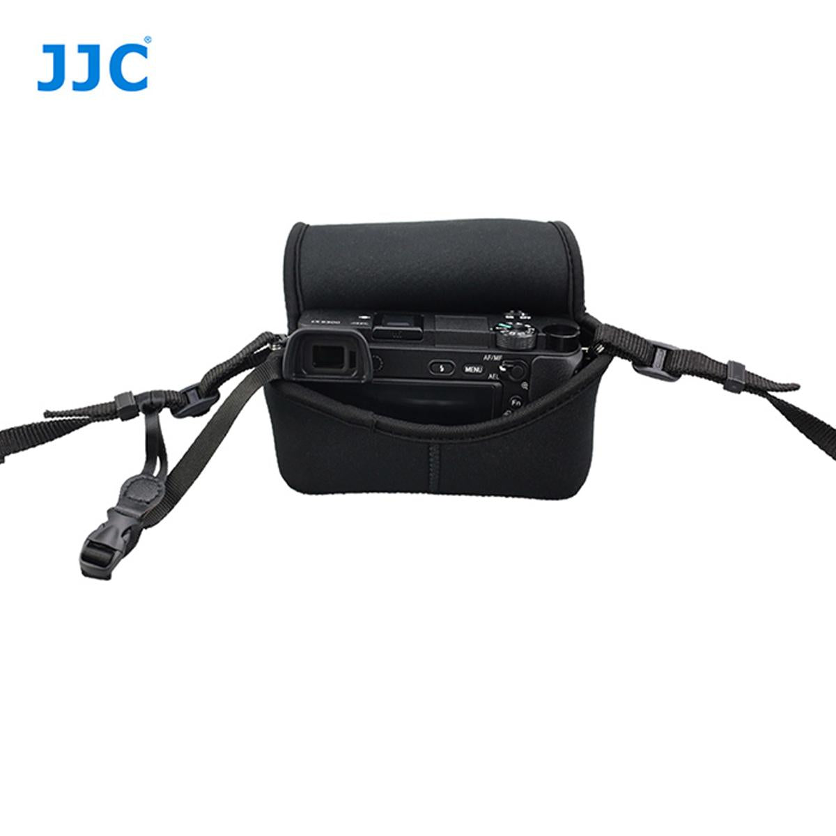 JJC OC-S2Bk Mirrorles Neoprene Camera Pouch For Compact Cameras A6500 A6000 A6300 Fujifilm Canon Olympus