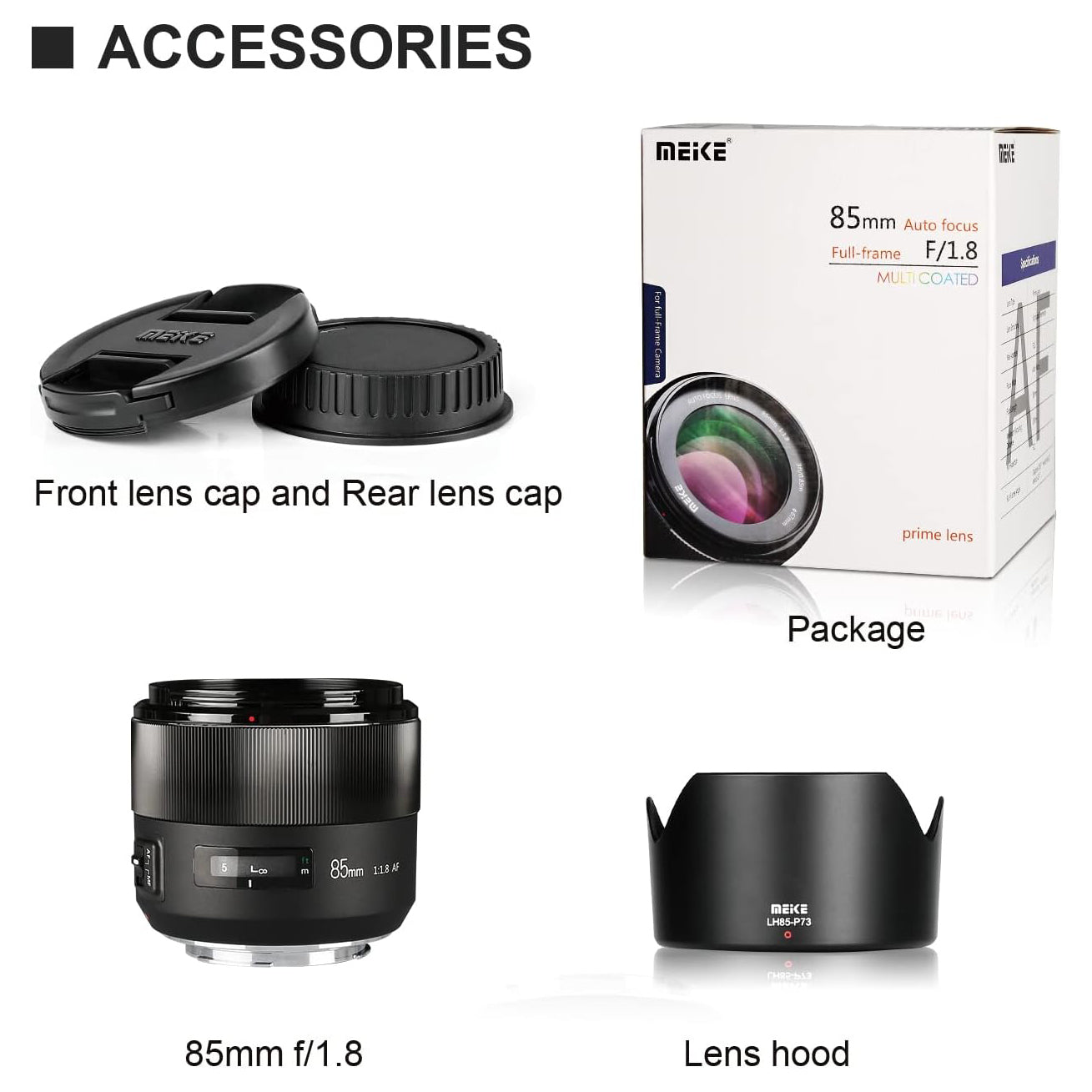 CLEARANCE MEIKE 85mm AF f/1.8 Lens for Canon EOS EF Mount MK85mm 85 1.8 Auto Focus for DSLR