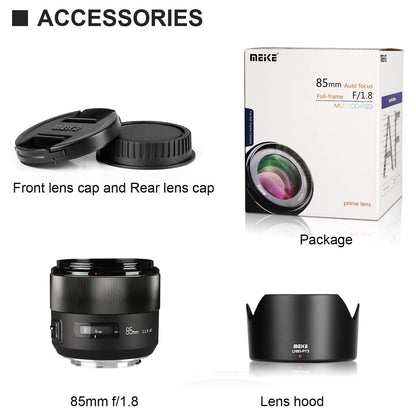 CLEARANCE MEIKE 85mm AF f/1.8 Lens for Canon EOS EF Mount MK85mm 85 1.8 Auto Focus for DSLR