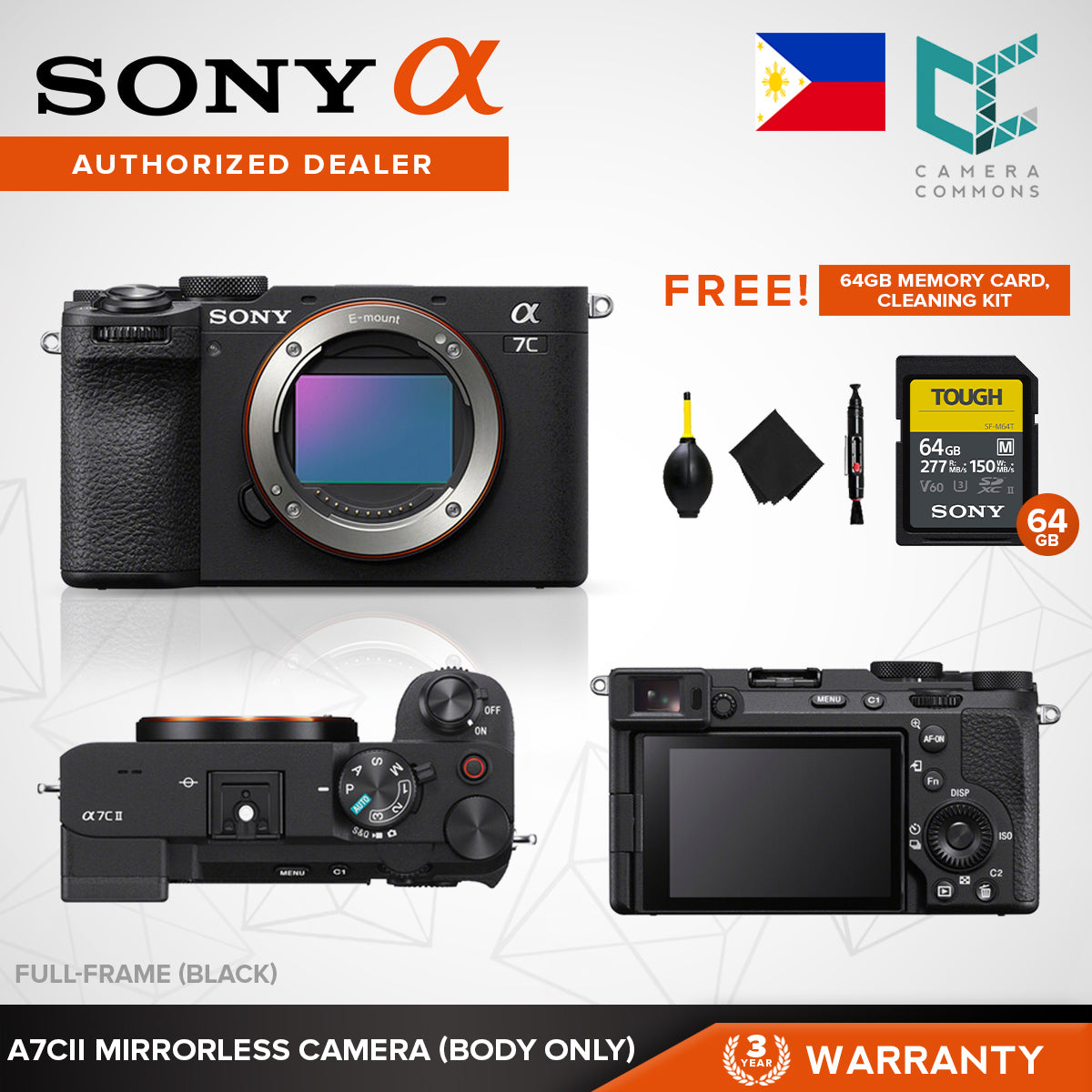Sony a7C II ILCE-7CM2 Mirrorless Camera Body Kit 33MP Full-Frame Sensor 10-Bit 4K30p Video Touchscreen a7CII a7C2