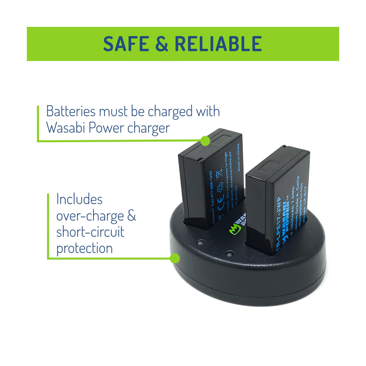 Wasabi Power LP-E17 Dual Kit Battery Charger for Canon Cameras LPE17