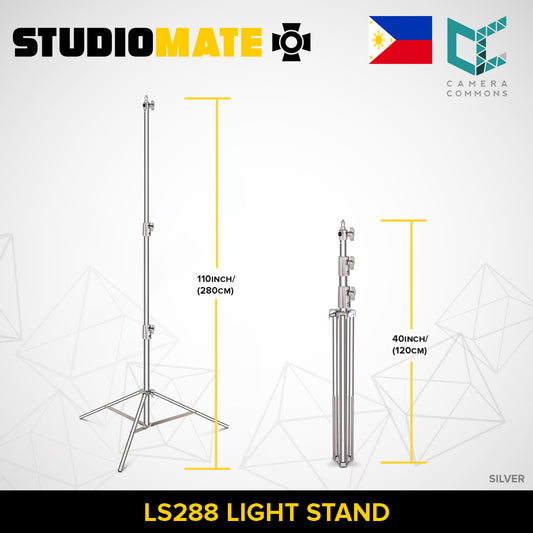 STUDIOMATE SM32 LS288 Quality Stand for Photography Lighting Studio Equipment Silver Black