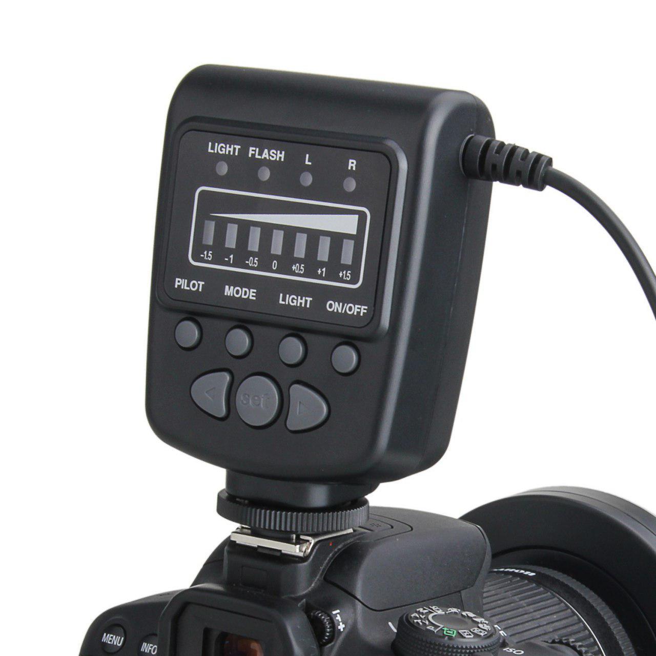 MEIKE FC100 Macro Ring Flash LED Light for DSLR Cameras Camcorder with Adapter Rings