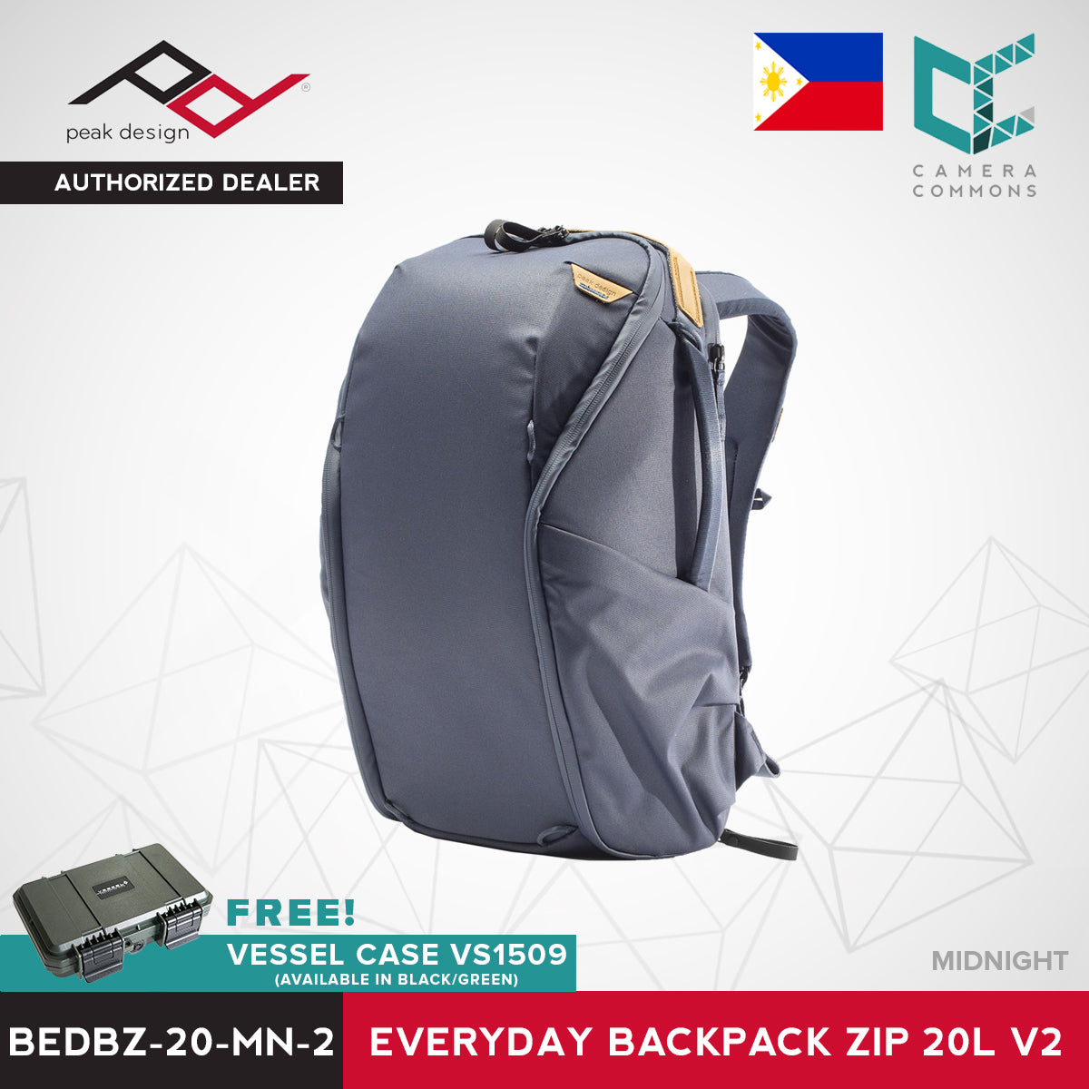Peak Design Everyday Backpack Zip Bag v2 20L Ash Black Midnight