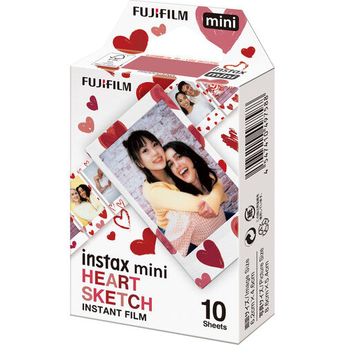 FUJIFILM Instax Mini Heart Sketch Instant Film Love Month Valentine Valentines Red 10 Sheets