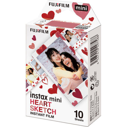 FUJIFILM Instax Mini Heart Sketch Instant Film Love Month Valentine Valentines Red 10 Sheets