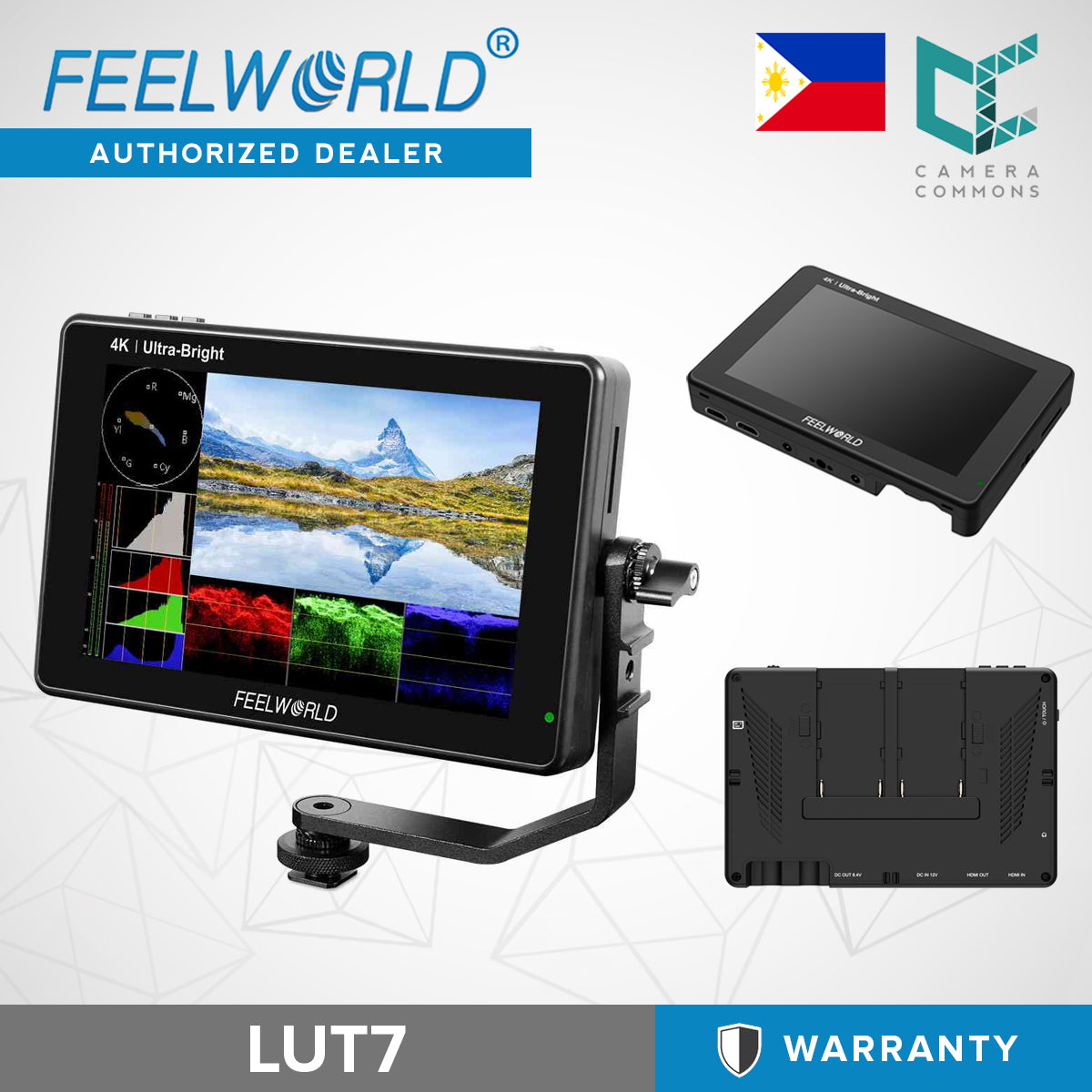 FEELWORLD LUT7 LUT7S 7" 3D LUT 4K HDMI Monitor 7 inches for Cameras Studio Videography