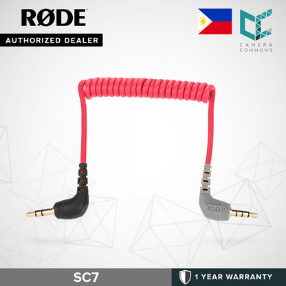Rode SC7 3.5mm TRS to TRRS Patch Cable for Audio