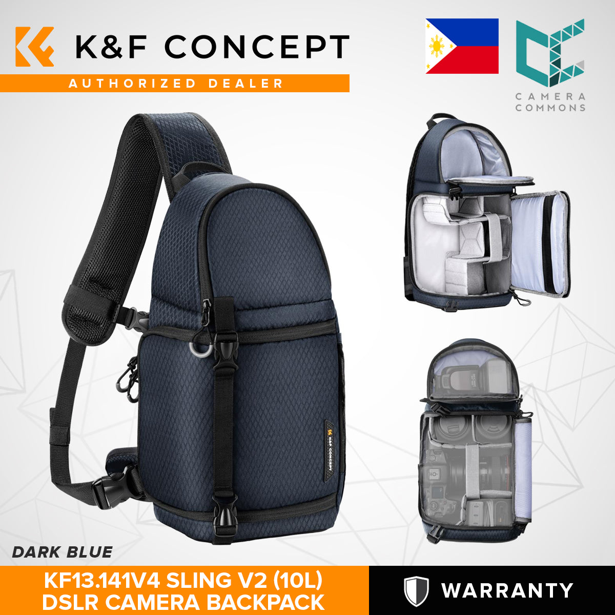K&F Concept Sling V2 Beta Series Camera Sling Bag Black 10L KF13.141