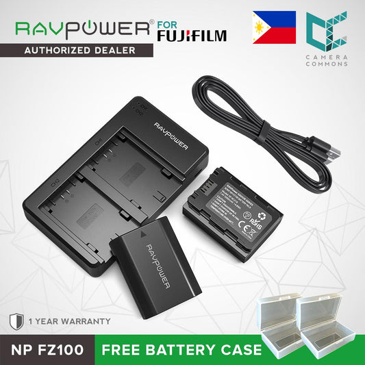 RAVPower NP-FZ100 Camera Battery Charger with 2pcs Batteries Set for Fujifilm Fuji Cameras NPFZ100