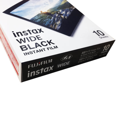 FUJIFILM Instax Wide Instant Film Black Plain Solid Color / Brushed Metallics 10 Sheets