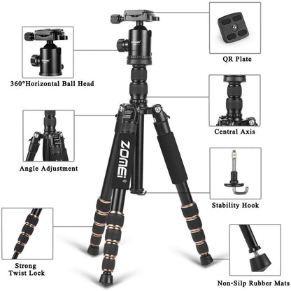 Zomei Z669 Tripod with Ball Head and Carrying Case for SLR Camera Photography