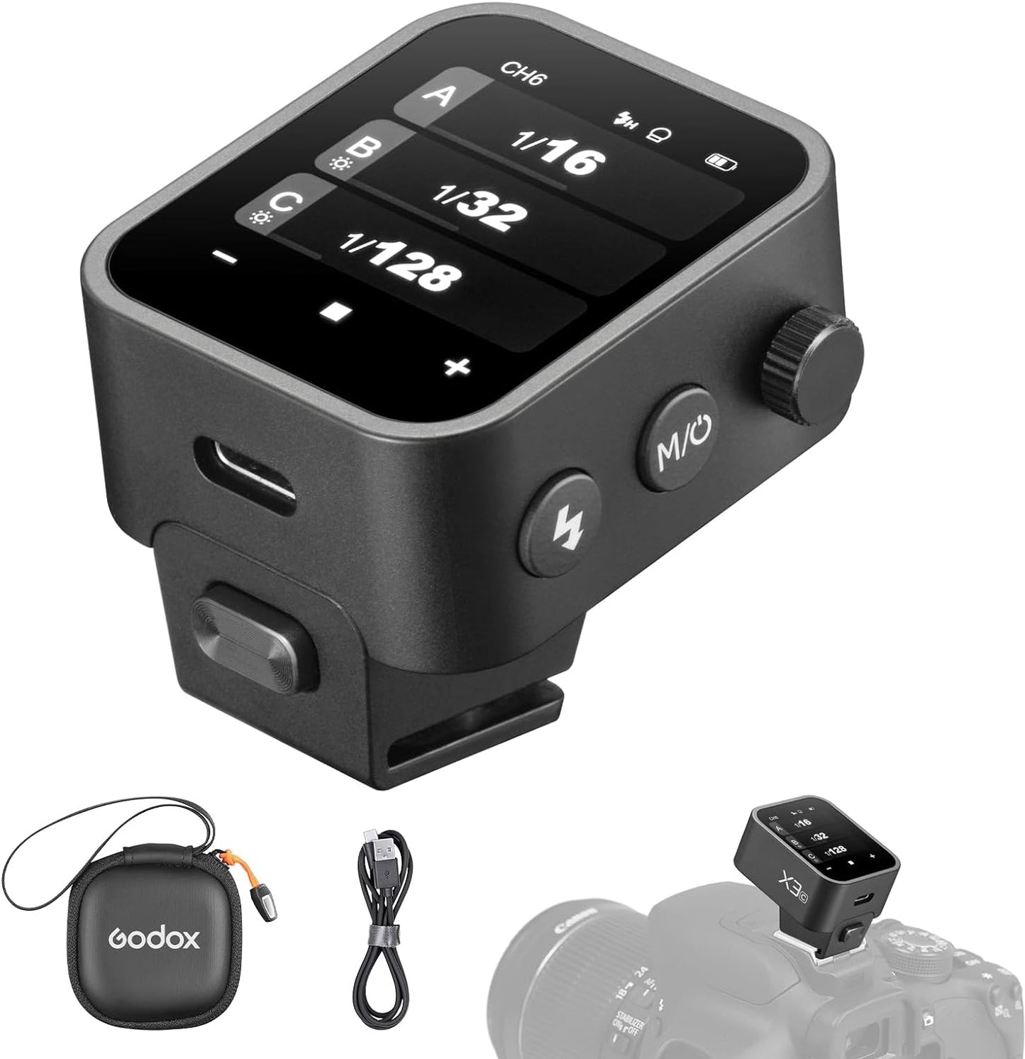 Godox X3 C Xnano Touchscreen TTL Wireless Flash Trigger X3C Built-in Battery Camera Accessories X3-C