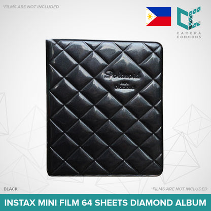 Photo Album 64 Sheets Pockets Slots Plain Diamond Pattern for Fujifilm Instax Instant Mini Films