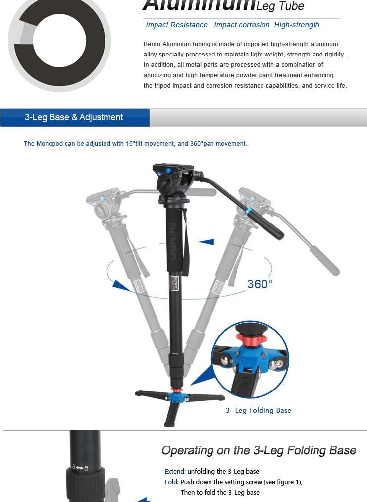 Benro A48TDS4 Series 4 Aluminum Monopod Screw Lock