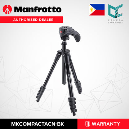 Manfrotto MKCOMPACTACN-BK Compact Action Aluminum Tripod Black