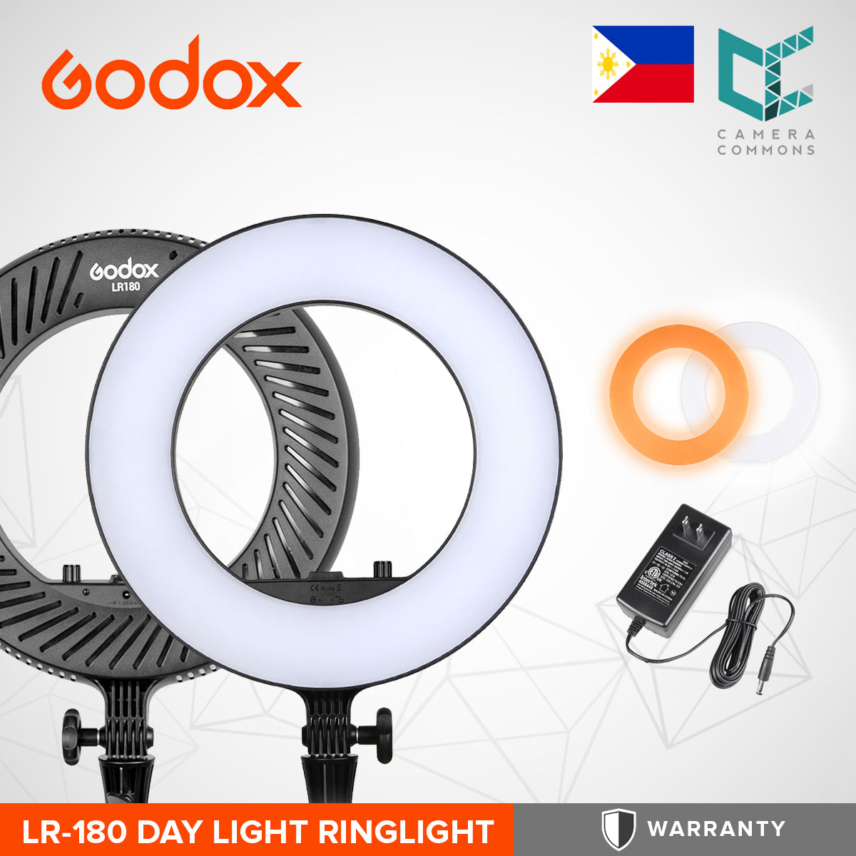 Godox LR-180 LED Bi-Color Ring Light 14.2" 36.1cm 180 LEDs Fill Light for Photography Vlogging Makeup LR180