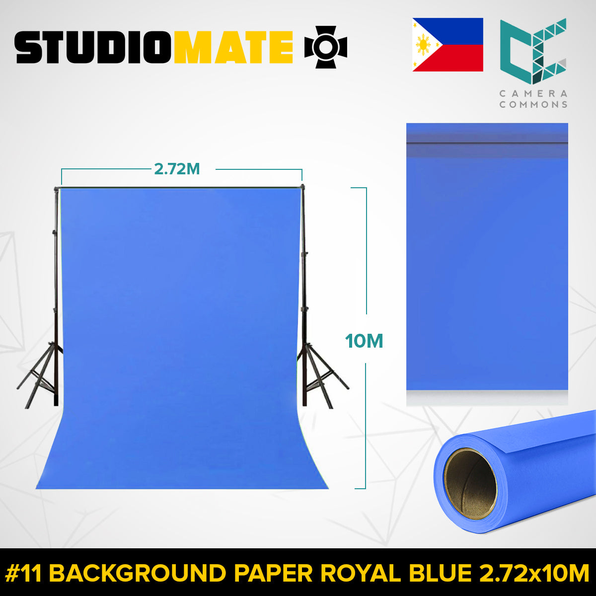 Studiomate Seamless Photography Videography Backdrop Background Paper 2.72x10m / 8.92x32 ft Studio Equipment