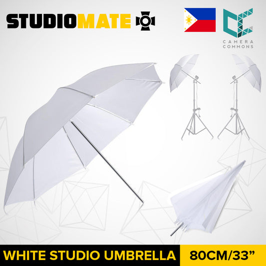 STUDIOMATE 80cm/33 inches White Umbrella for Studio Photography