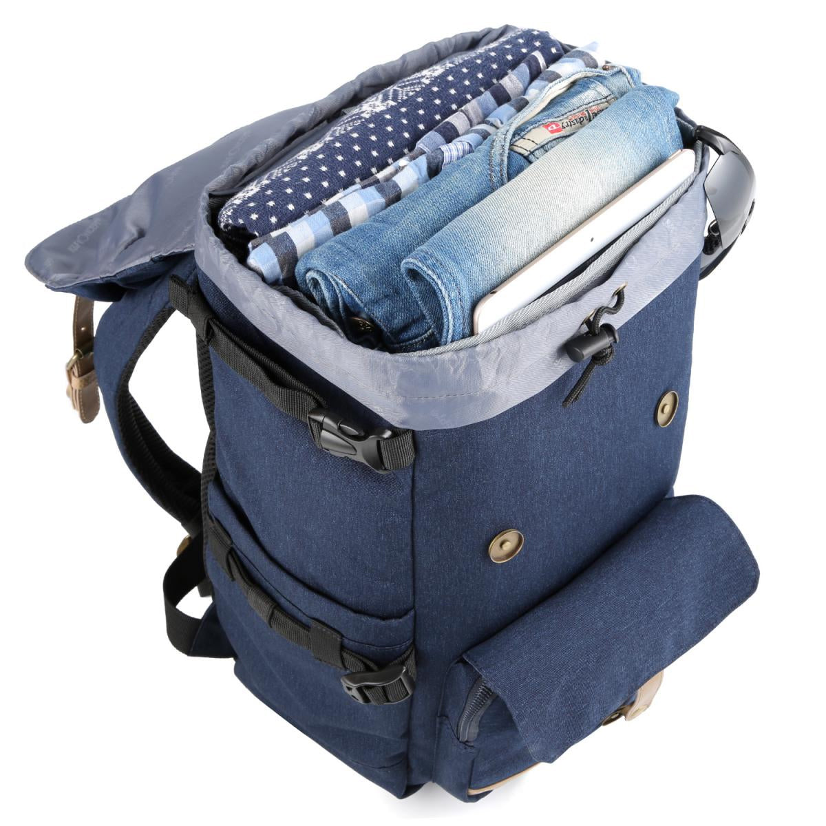 K&F Concept KF13.066 Adventurer Blue Medium Fashion DSLR Camera Backpack Bag for Travel Photography