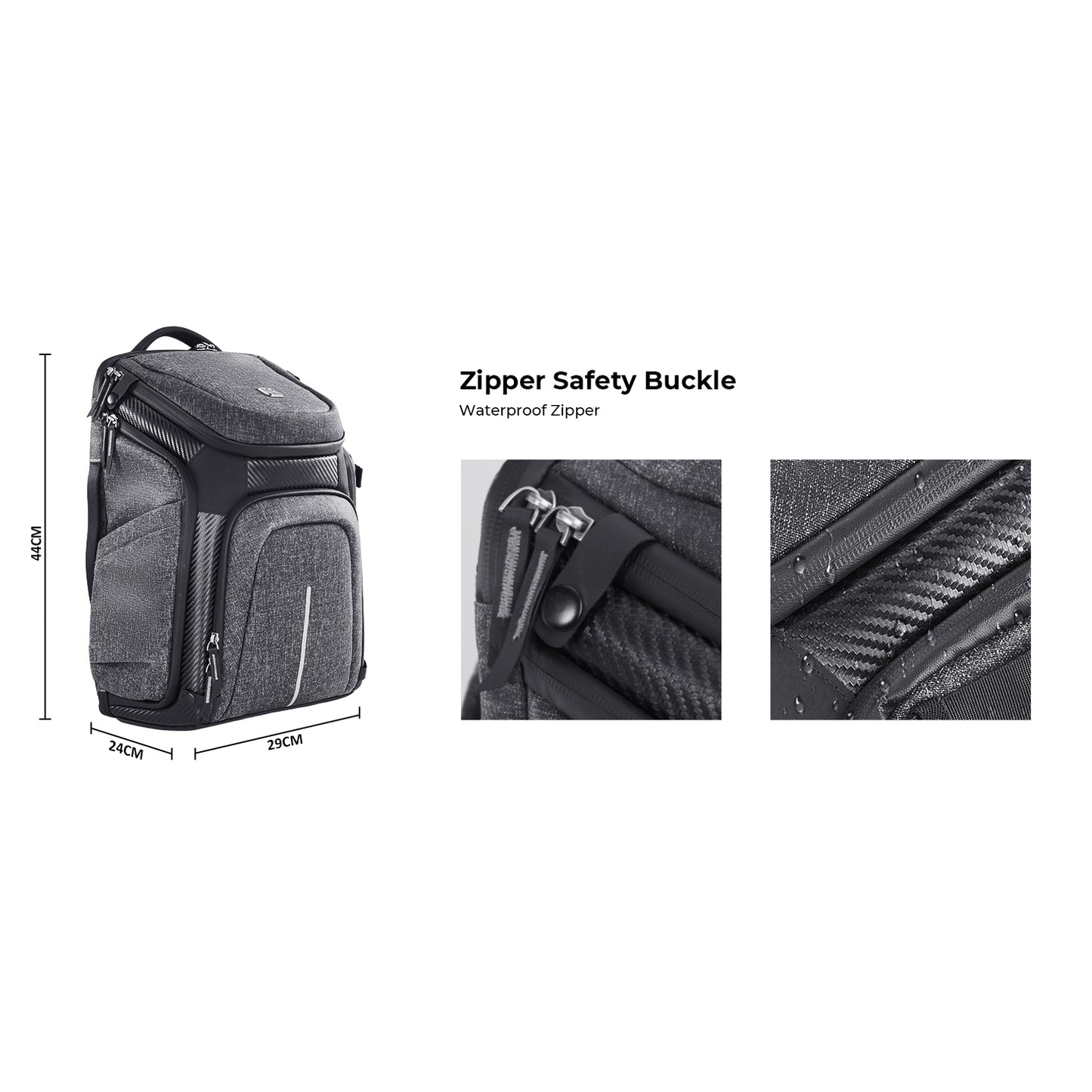 K&F Concept KF13.131 Horizon Professional Camera Backpack 25L Waterproof Bag for 15.6" Laptop Drone Tripod