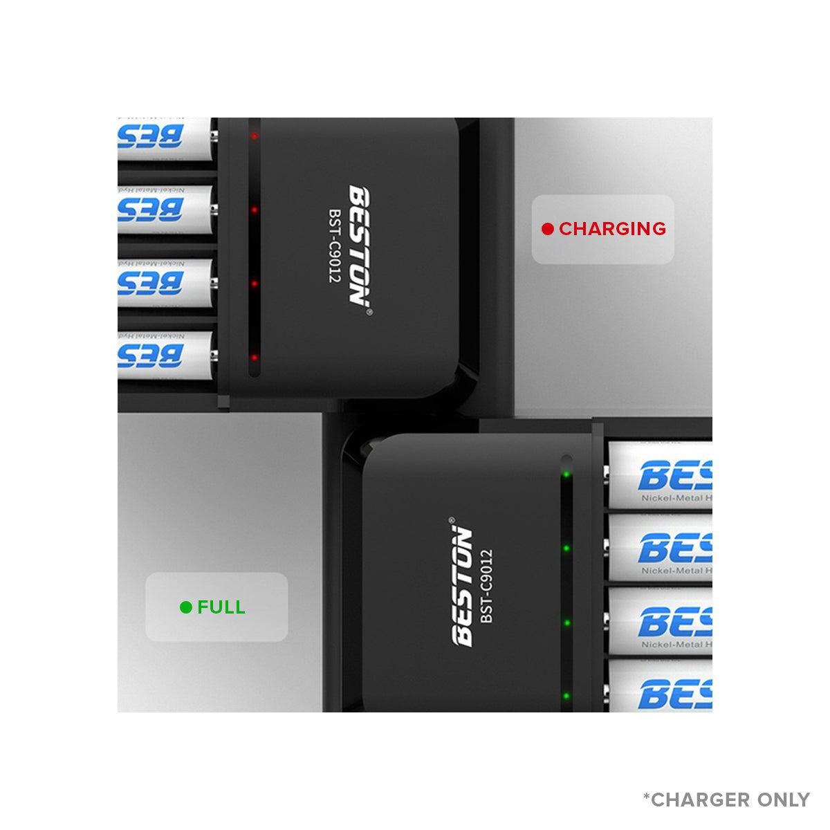 Beston C9012 4 Bay Smart LED Charger for NiMH AA/AAA Batteries