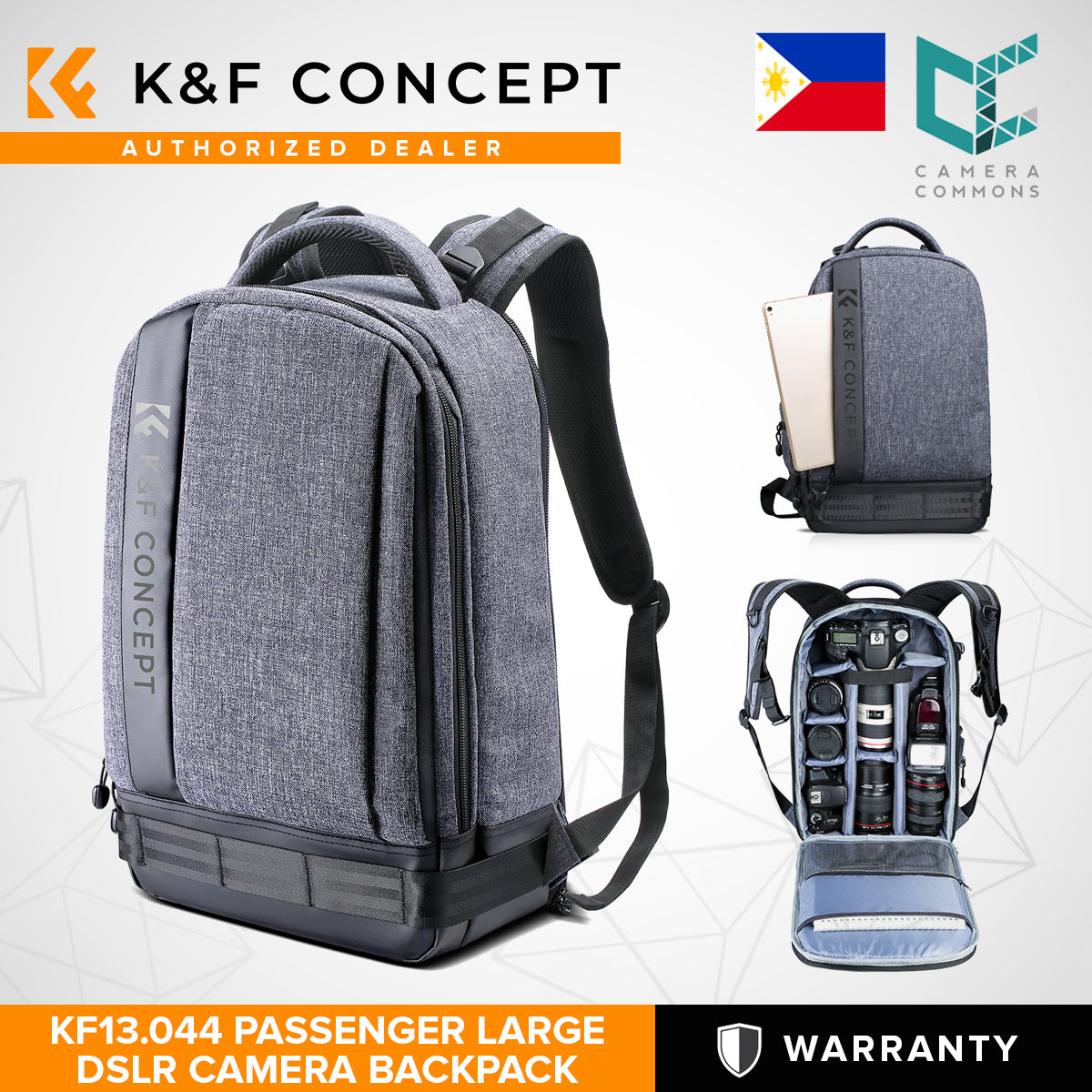 K&F Concept Nylon Large DSLR Camera Backpack for Travel Outdoor Photography fit Canon Nikon for DSLR Mirrorless Camera Travel Photography Bag - KF13.044 PASSENGER