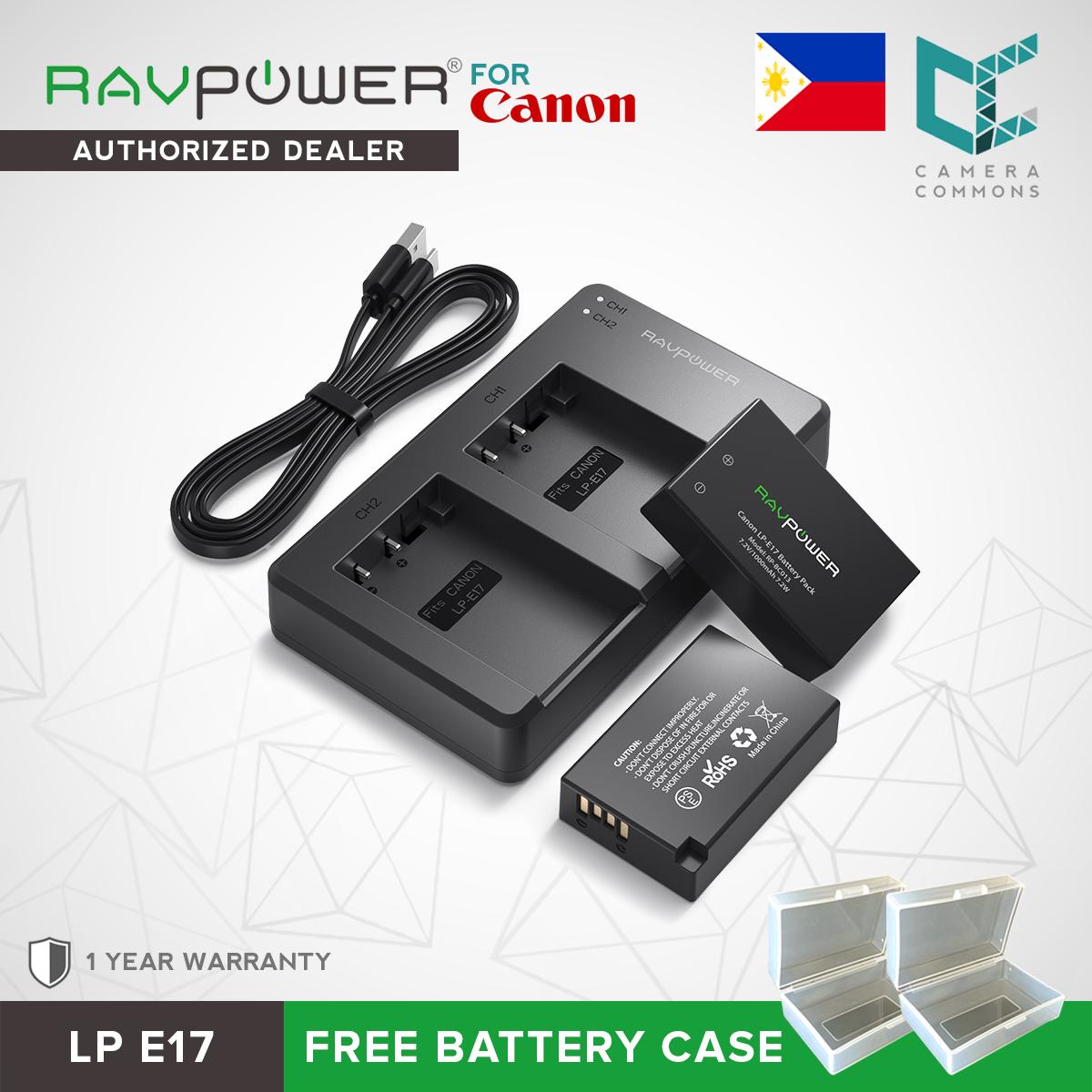 RAVPower LP-E17 Camera Battery Charger with 2pcs Batteries Set for Canon EOS Rebel Cameras LPE17