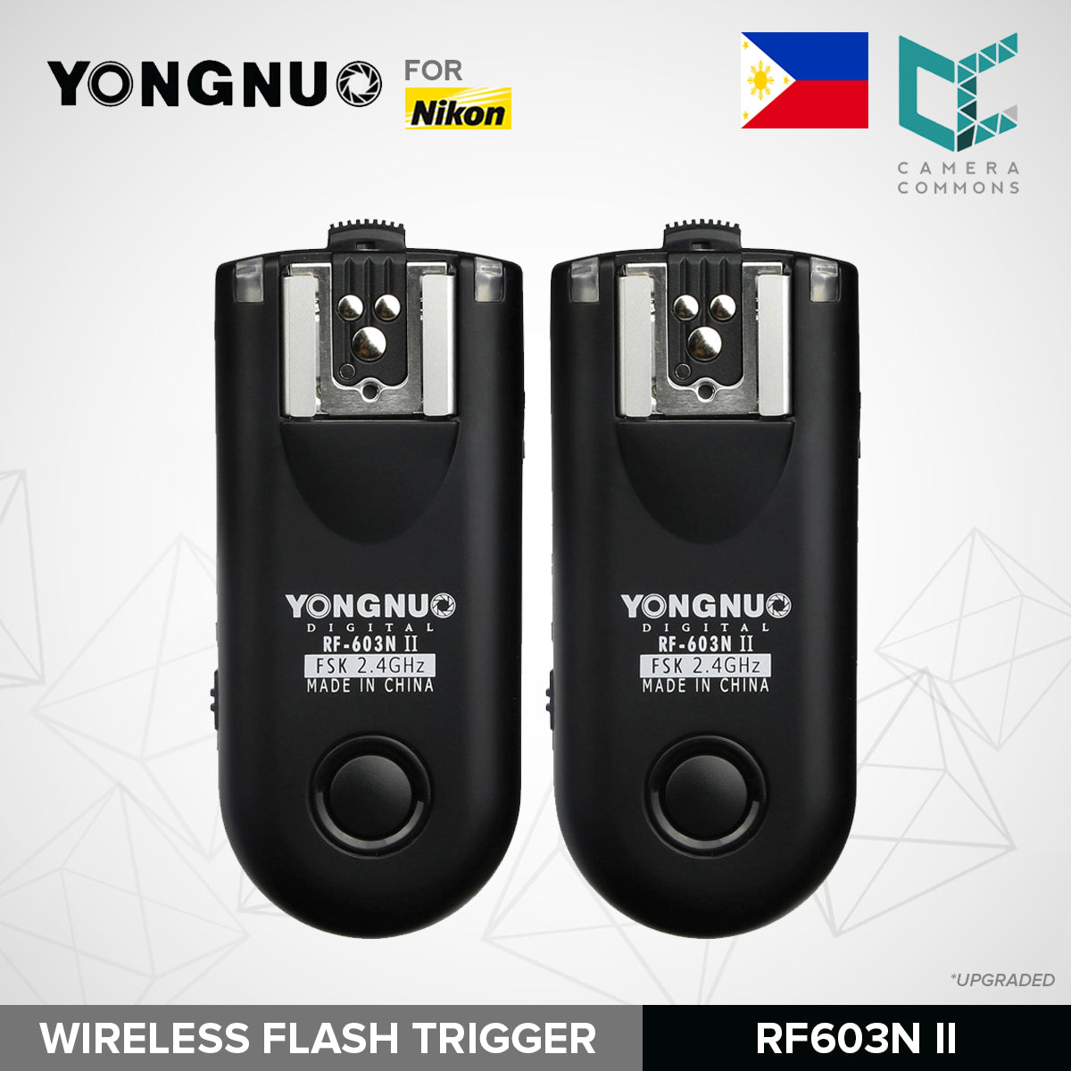 Yongnuo RF-603N II Wireless Flash Trigger Kit Upgraded for Nikon RF603