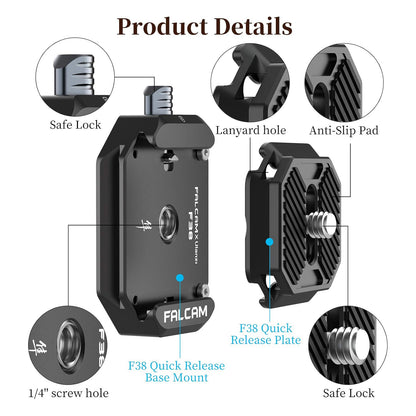 Ulanzi Falcam F38 Camera Quick Release Plate and Base Kit 1/4" Screw Camera Accessories 2268