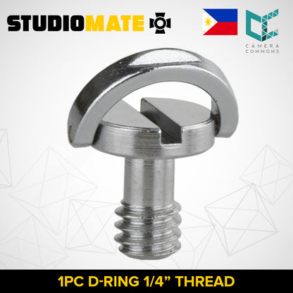 STUDIOMATE SM26 1pc 1/4 D-Ring Stainless Steel Mounting Fixing Screw for Camera Tripod Monopod Quick Release Plate D Ring