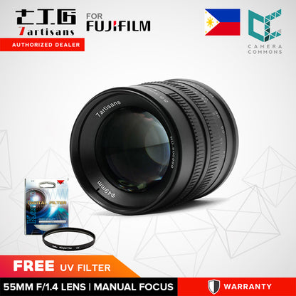 7artisans 55mm f/1.4 Photoelectric Manual Focus Lens for Fujifilm X Mount Camera