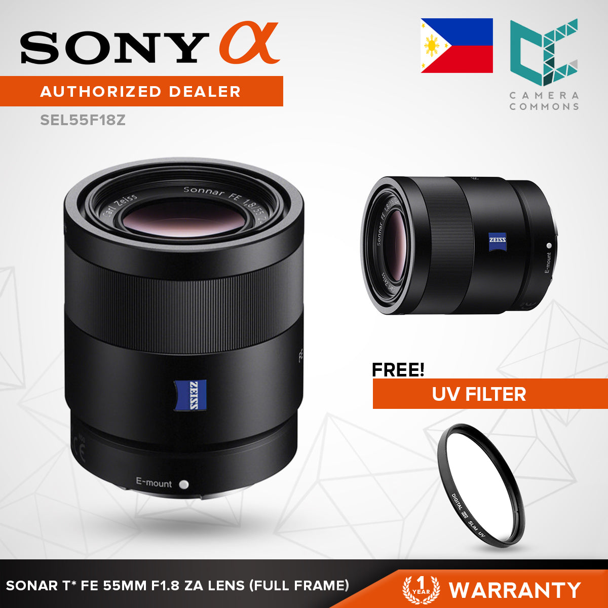 Sony SEL55F18Z/ Sonnar T* FE 55mm F1.8 ZA Lens